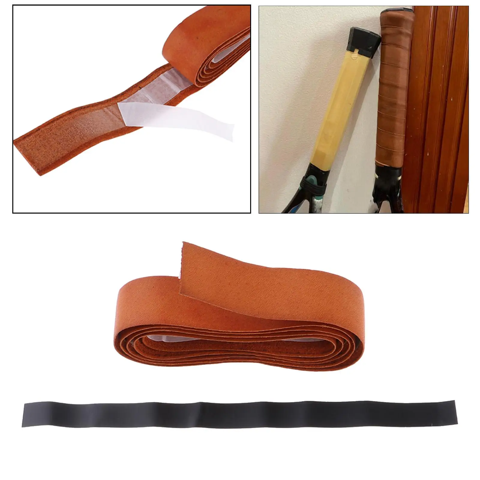 Tennis Badminton Racket Overgrips for Anti- and Absorbent Leather Grip, Brown