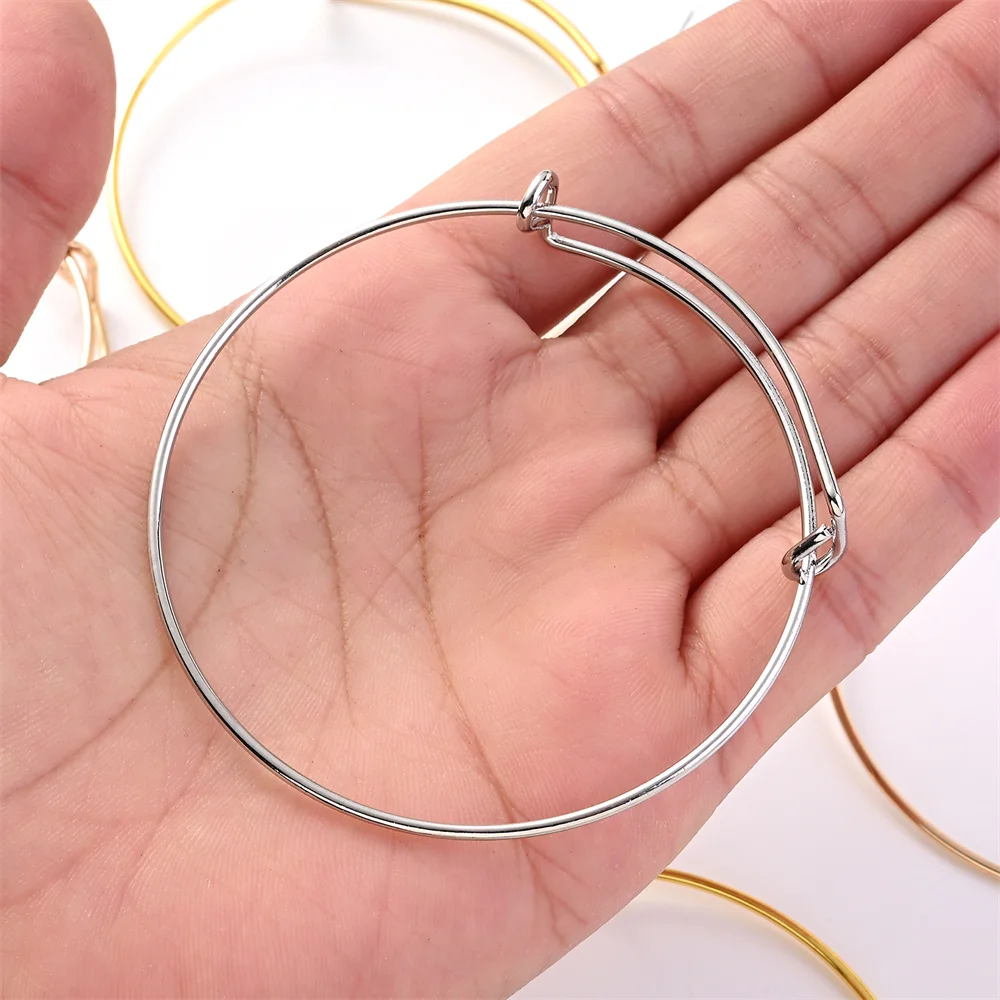 20Pcs Retractable Bangle Adjustable Push Pull Metal Colors