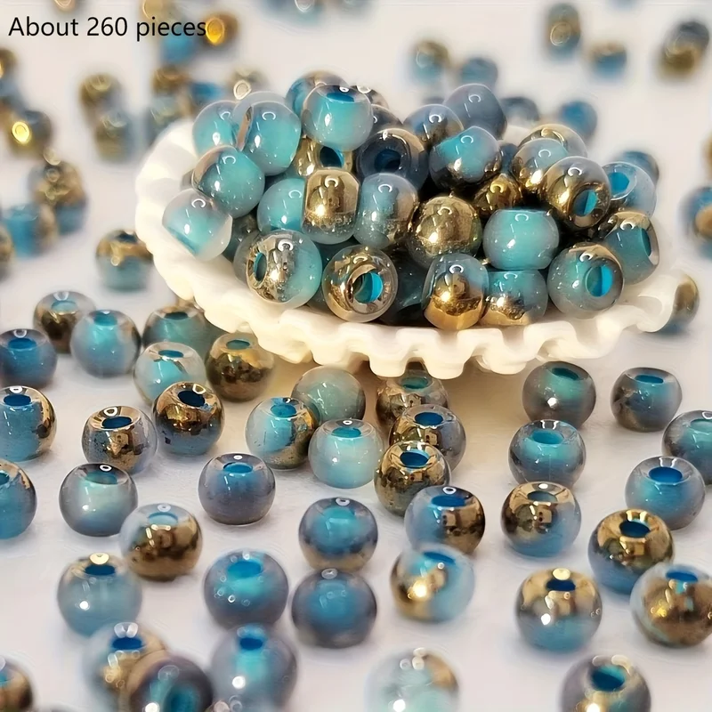 DIY handmade jewelry materials with round beads, colorful