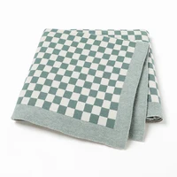 Newborn Baby Blankets Cotton Soft Toddler Kid Bedding Sofa Crib Quilt 100*80 CM Plaid Infant Boy Girl Stroller Wrap Swaddle Knit