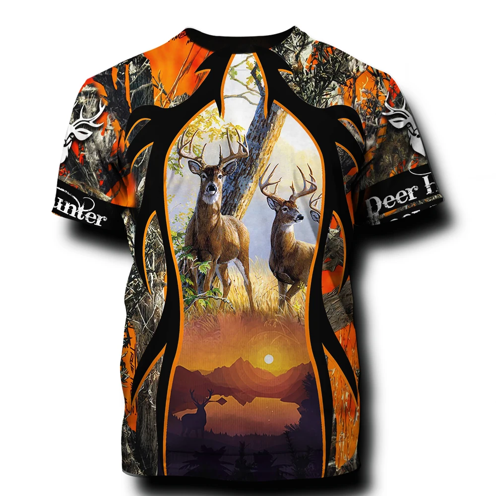 

2022 New 3D T-shirt Men's Women's Outdoor Sports Deer Hunting Short Sleeve