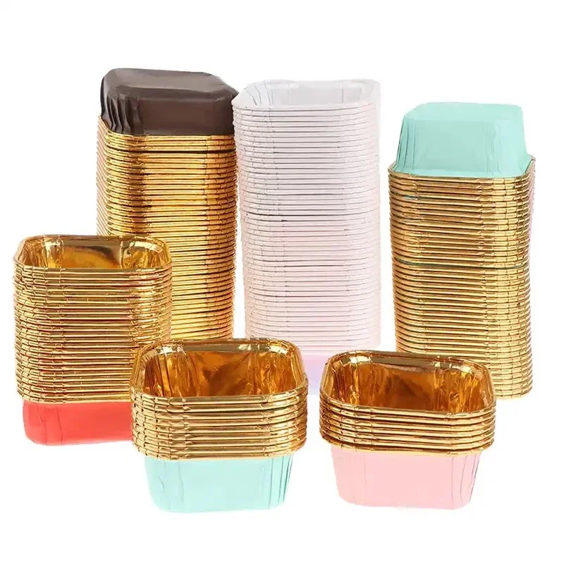 50 Pirottini Rettangolari In Carta Oleata Per Muffin E Pane - 8x4x4 Cm, Bianchi, Resistenti Al Forno (240°C)