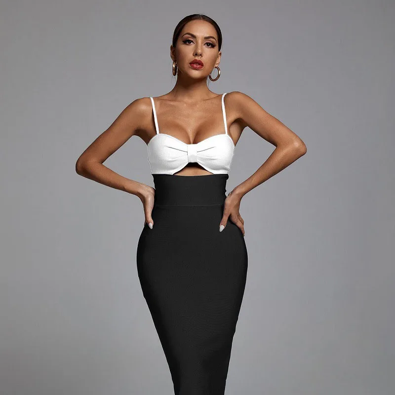 elegant long bandage dress mini pretty dress women's dresses classic french chic party dress female clothing  original brands