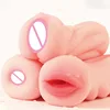 Sex Toys Male Masturbation Realistic Vagina Artificial Anal Mouth Oral Sex Deep Throat for Men Silicone No Vibrator Pussy Pocket 1
