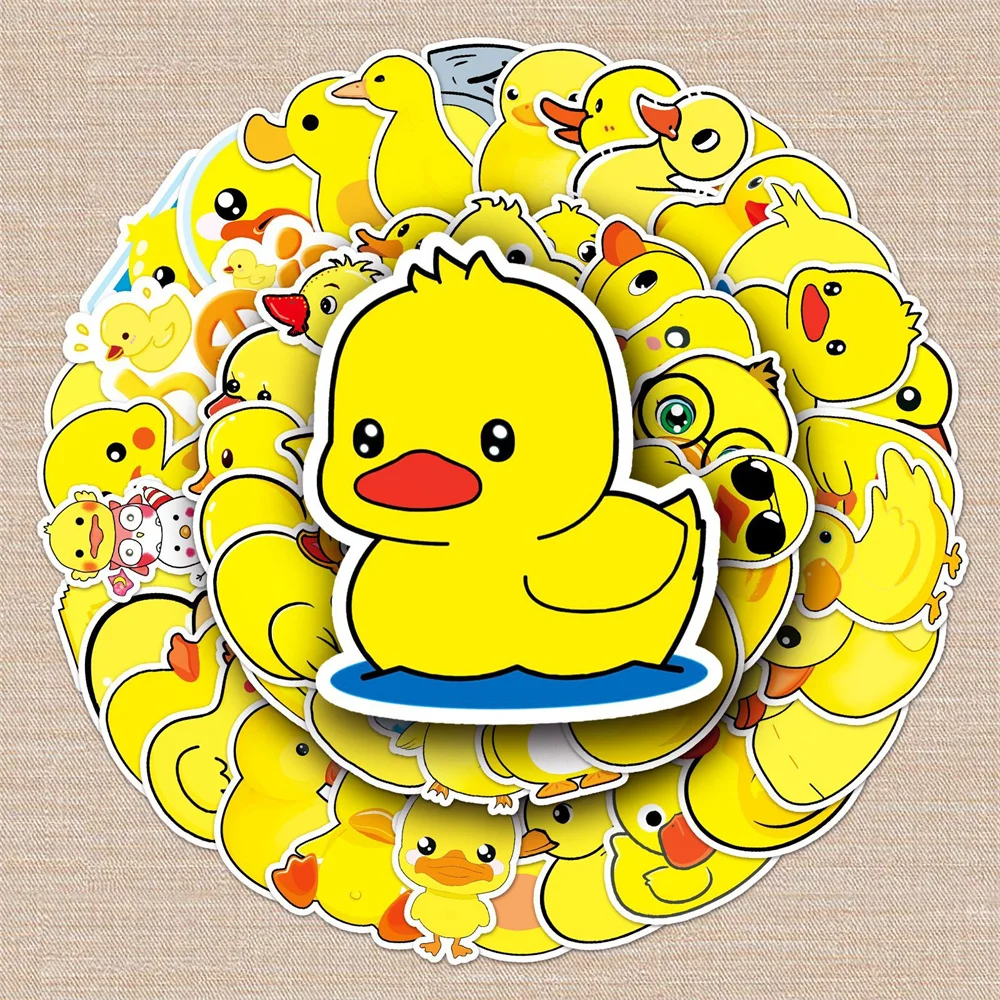 10/30/50PCS Little Yellow Duck Cartoon Personality Creative Graffiti Sticker Desk Guitar Computer Waterproof Sticker  Wholesale personality graffiti mma quick dry fall winter clothes hoodie boxing fitness thai boxing training judo martial arts