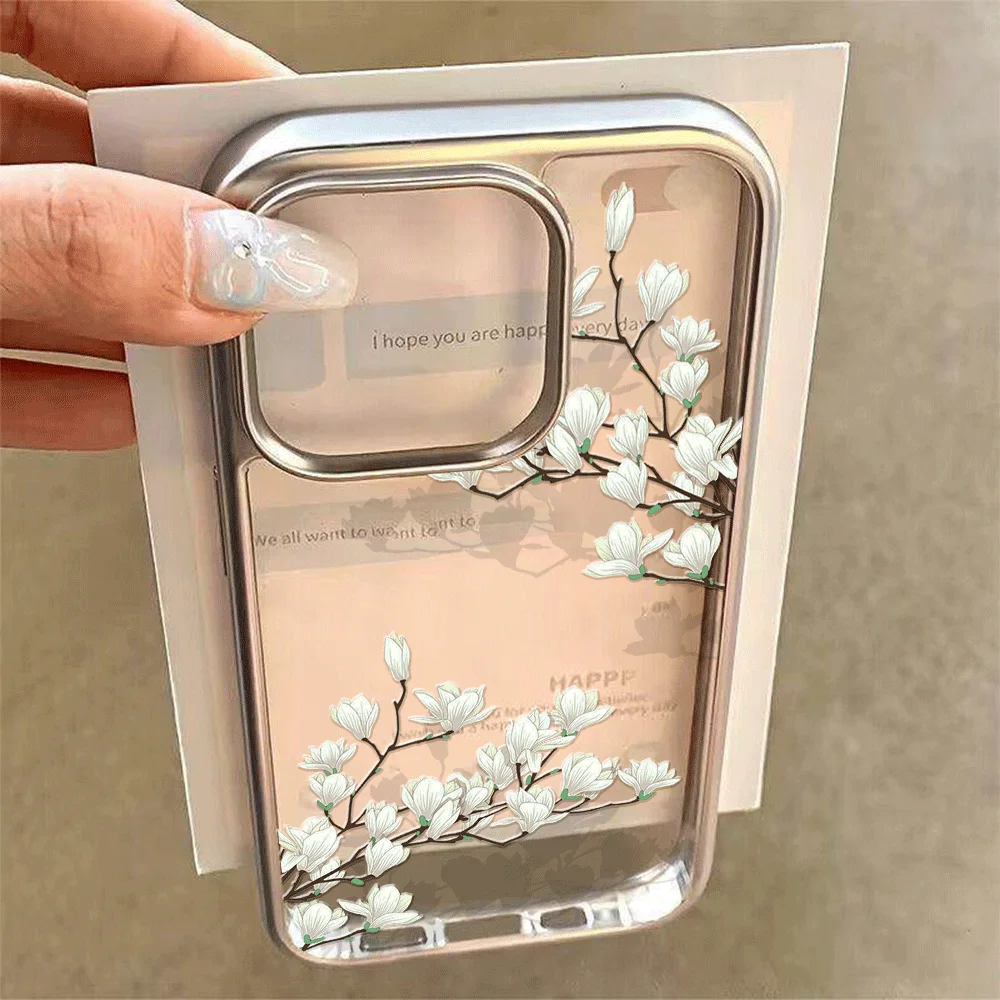 Matte Watercolor Peach Blossom Shockproof Phone Case - Anti-Fall Cover