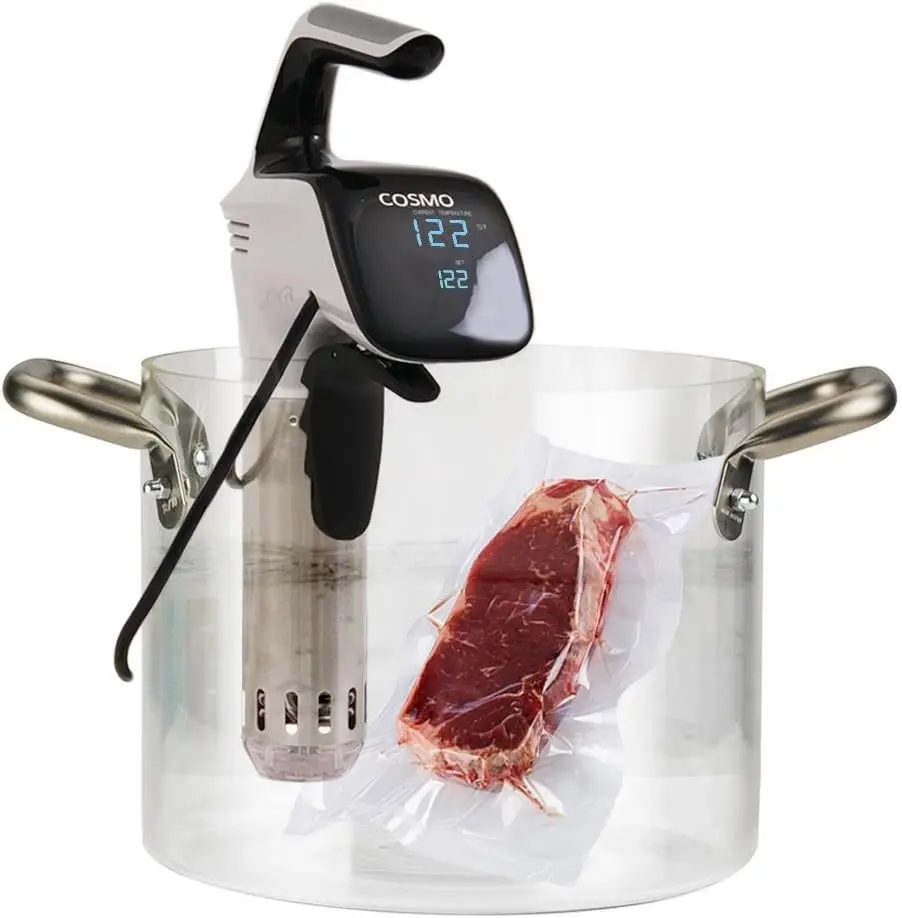 

Vide Machine Kit, Immersion Circulator with Digital Controls and Timer 120V 850 Watts with Food Vacuum Bags and Hand
