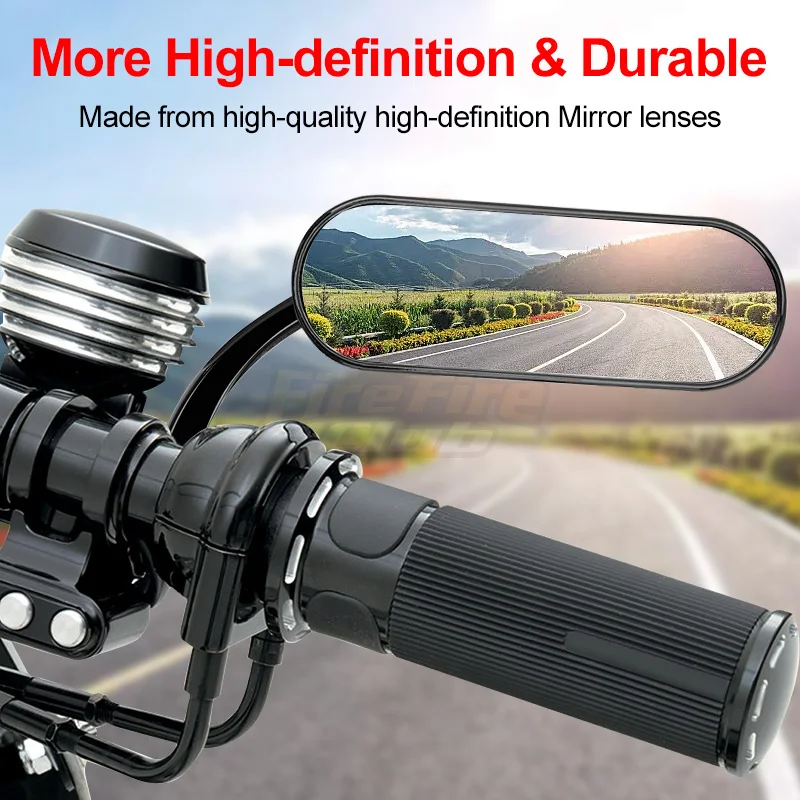 Rearview Mirror Side Mirrors 8/10mm For Harley Touring Electra Glide Dyna Fatboy Softail Sportster Universal Black Motorcycle