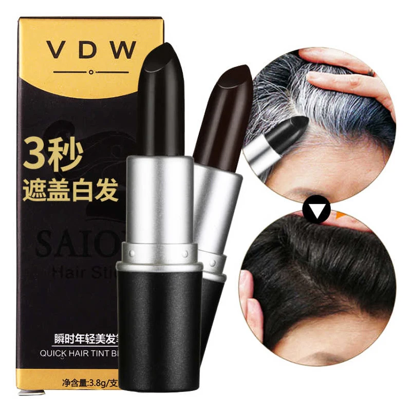 Black Brown One-Time Hair Dye Instant Gray Root Coverage Hair Color Modify Cream Stick Temporary Cover Up White Hair Colour Dye