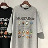 Loose Large Size Cartoon Print T-irt Dr Women's Lazy Sle Dr Can Be Worn outside Home Clothes Summer ort Sve