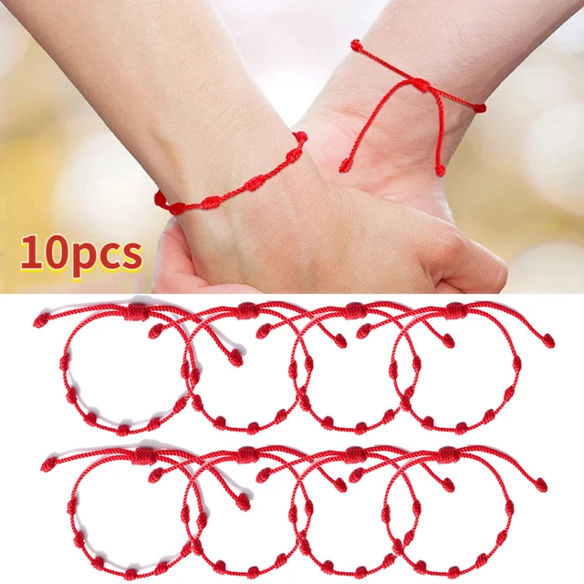 New 10PCS Handmade Braided Woven Friendship Red String Bracelet
