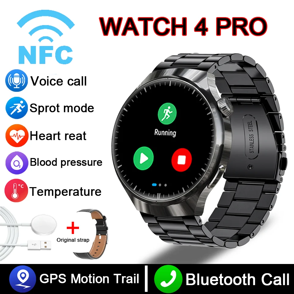 New GT4 Pro Sports Smart Watch Men AMOLED 360*360 HD Screen voice call GPS NFC IP68 Waterproof Watch Health Examine Smart Watch 18