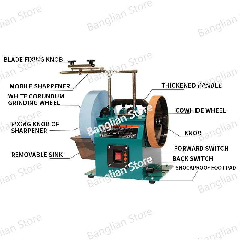 

Knife Sharpener Kitchen Scissors Water-Cooled Polisher Low-Speed Electric Knife Polishing Machine 95r/min