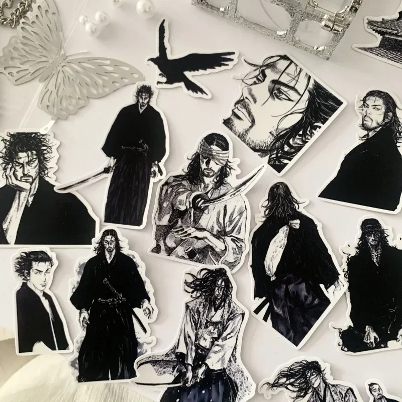 Anime Vagabundo Adesivos Miyamoto Musashi Sasaki Kojirou Preto Branco Estilo Manga Bonito Ipad Laptop Caixa do Telefone Presente Decoração - Imagem 2