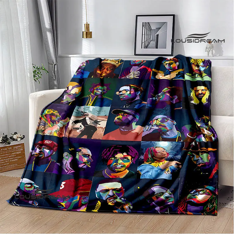 2PAC hip -hop singer fashion printed blanket warm bed blanket soft and comfortable blanket home travel blanket birthday gift 2