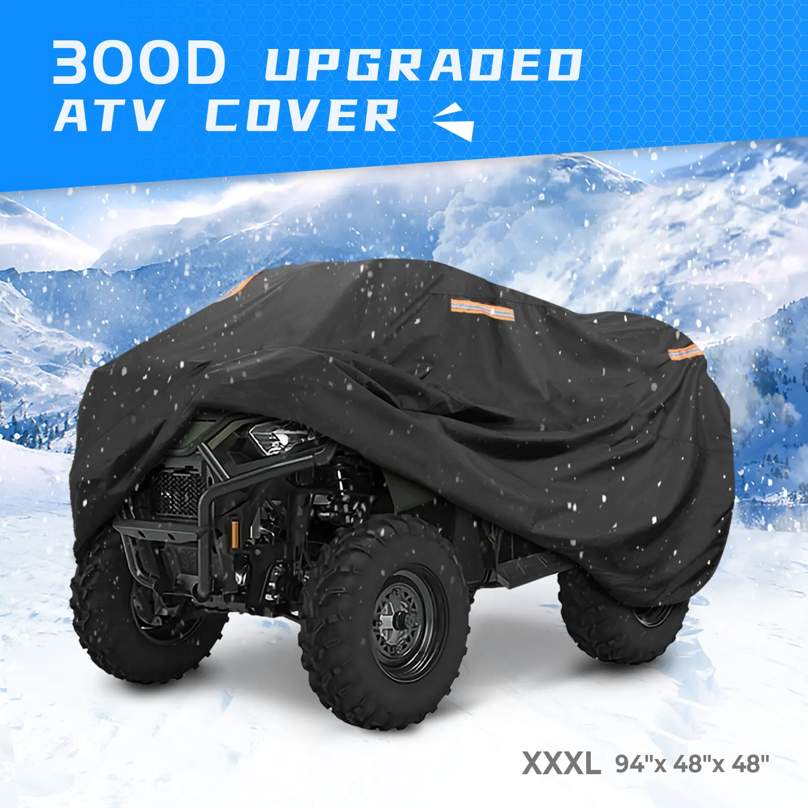 Universal Four Wheeler Heavy Duty Cover Compatible with Polaris Sportsman 450 570 Foreman for Can-am Outlander Rancher Fourtrax