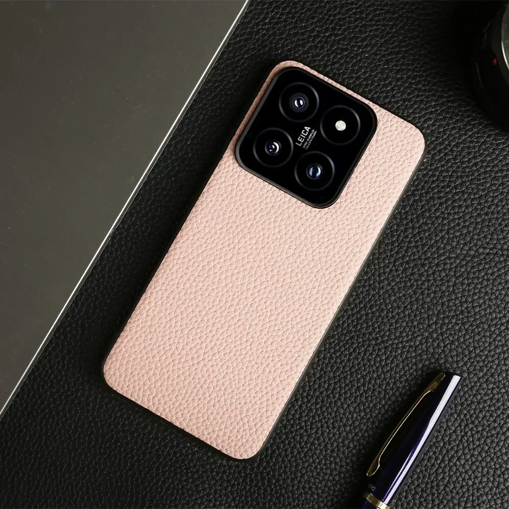 NZN Premium Genuine Leather Full-Wrap Litchi Phone Case