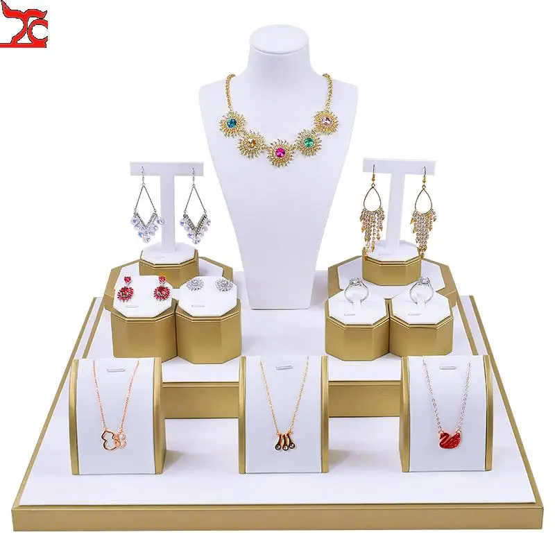 Jewelry Counter Display Prop Window Portrait Necklace Pendant Holder Ring Bracket Stand Jewelry Display Rack Organizer necklace jewelry display stand human head neck factory direct sales metal enclosure stall jewelry window storage prop rack