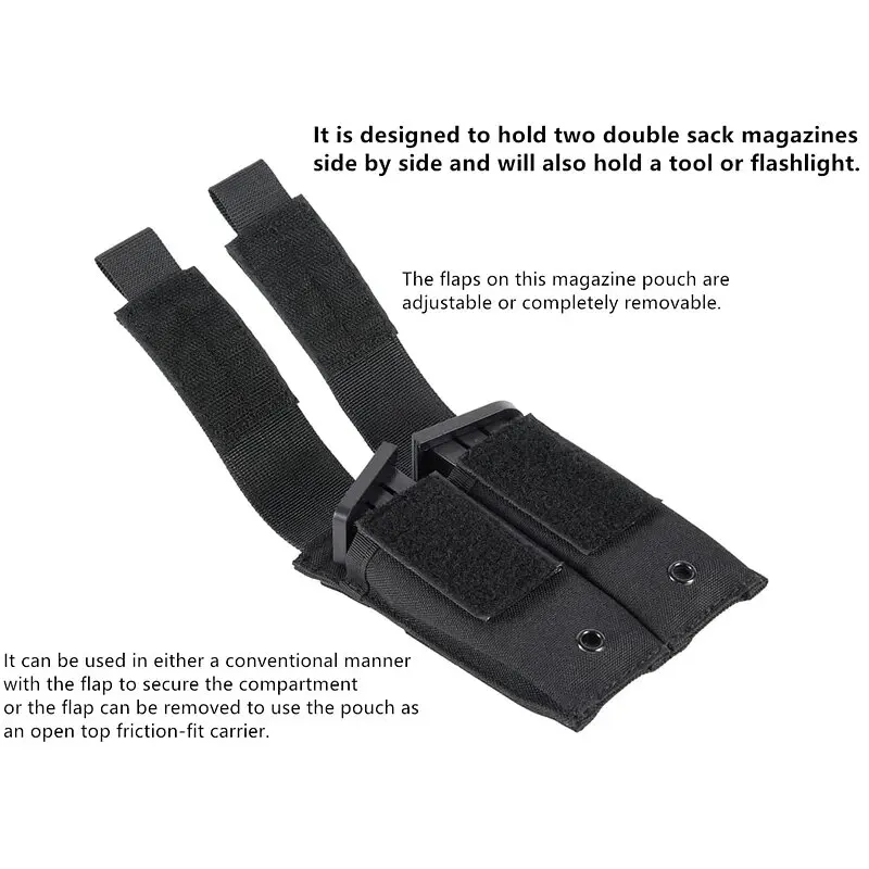 Tactical Magazine Pouch Double Pistol Mag Bag Molle Flashlight Pouch Torch Holder Case Outdoor Hunting Knife Holster flashlight pouch magazine pouch ammo pouch molle pouch hand gun holster