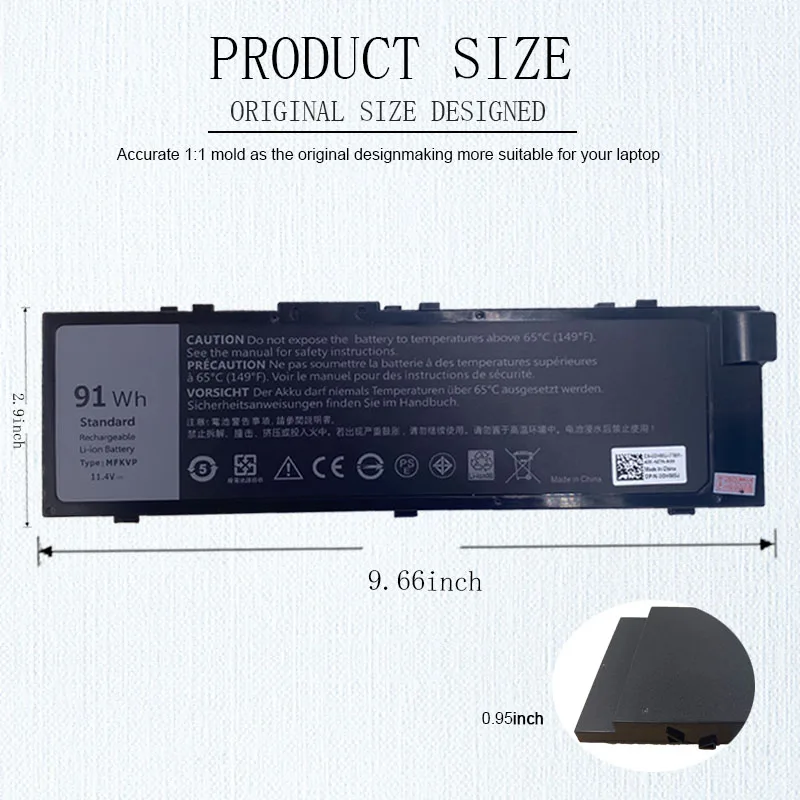 Laptop Battery MFKVP Laptop Battery For Dell Precision 7510 7520 7710 7720 M7710 M7510 T05W1 1G9VM GR5D3 0FNY7 M28DH