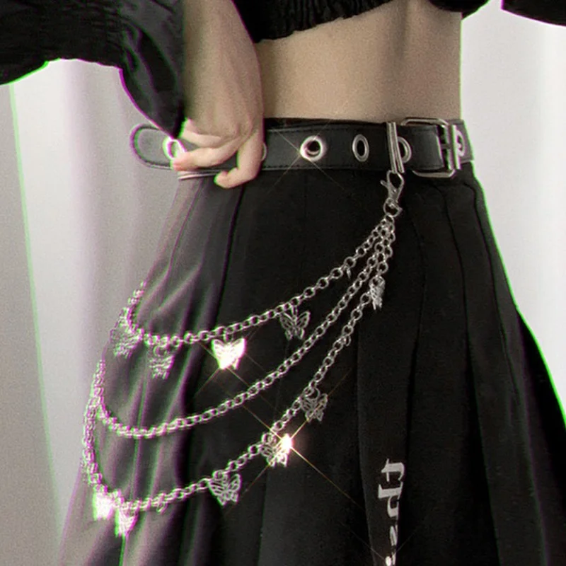 

Waistband women's cool ins style pants chain accessories trendy hip-hop hang up waist chain punk belt paired with jk uniform