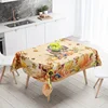 Thanksgiving Turkey Rectangle Tablecloths Autumn Pumpkin Flowers Maple Leaf Table Cover Kitchen Holiday Party Dining Table Decor 5