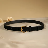 Ceinture en daim de luxe pour femmes ceinture en cuir élégante boucle ardillon en or ceinture de marque en cuir de vache accessoires pour vêtements ceinture pour femmes 2