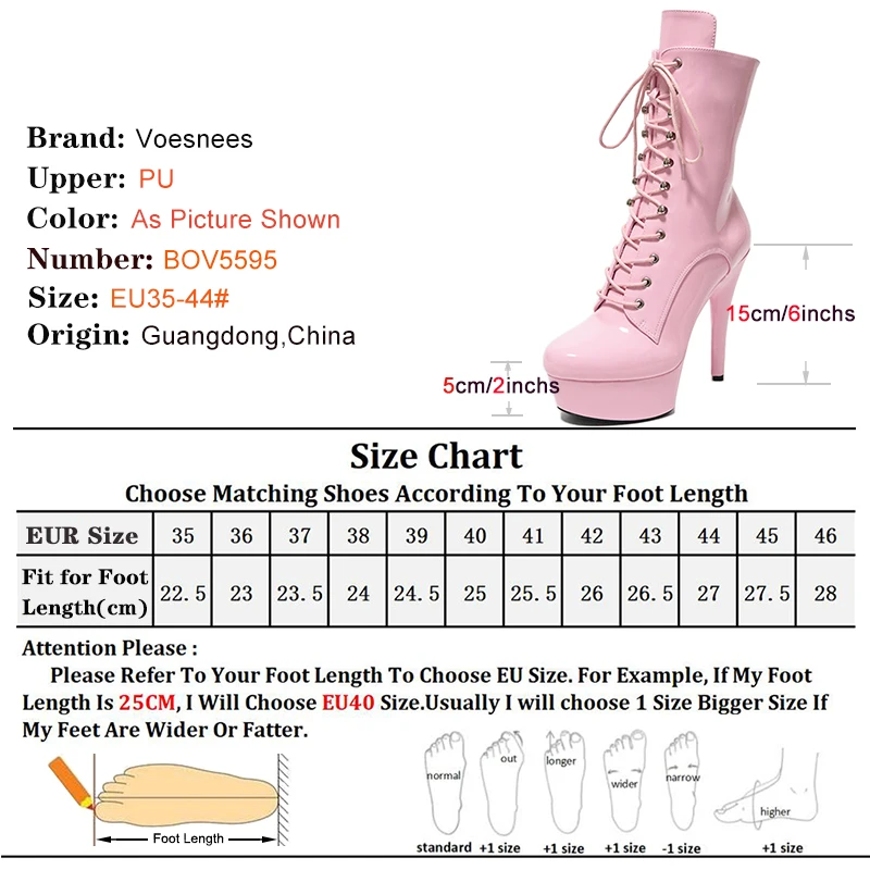 15CM 6Inch High Heels ZIP Boot for Women Lace-up Nightclub Knight Black Ankle Boots Sexy Pole Dancing Platform Stripper Shoes