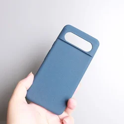 Matte Sandstone Silicone Soft Back Cover for Pixel 3a (Blue)