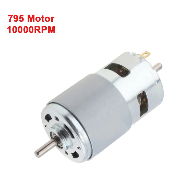 775 795 DC Motor 24V Dual Output Shaft Micro Motor with Double Ball Bearing for Power Tools DIY Toys Electronic Component Motor