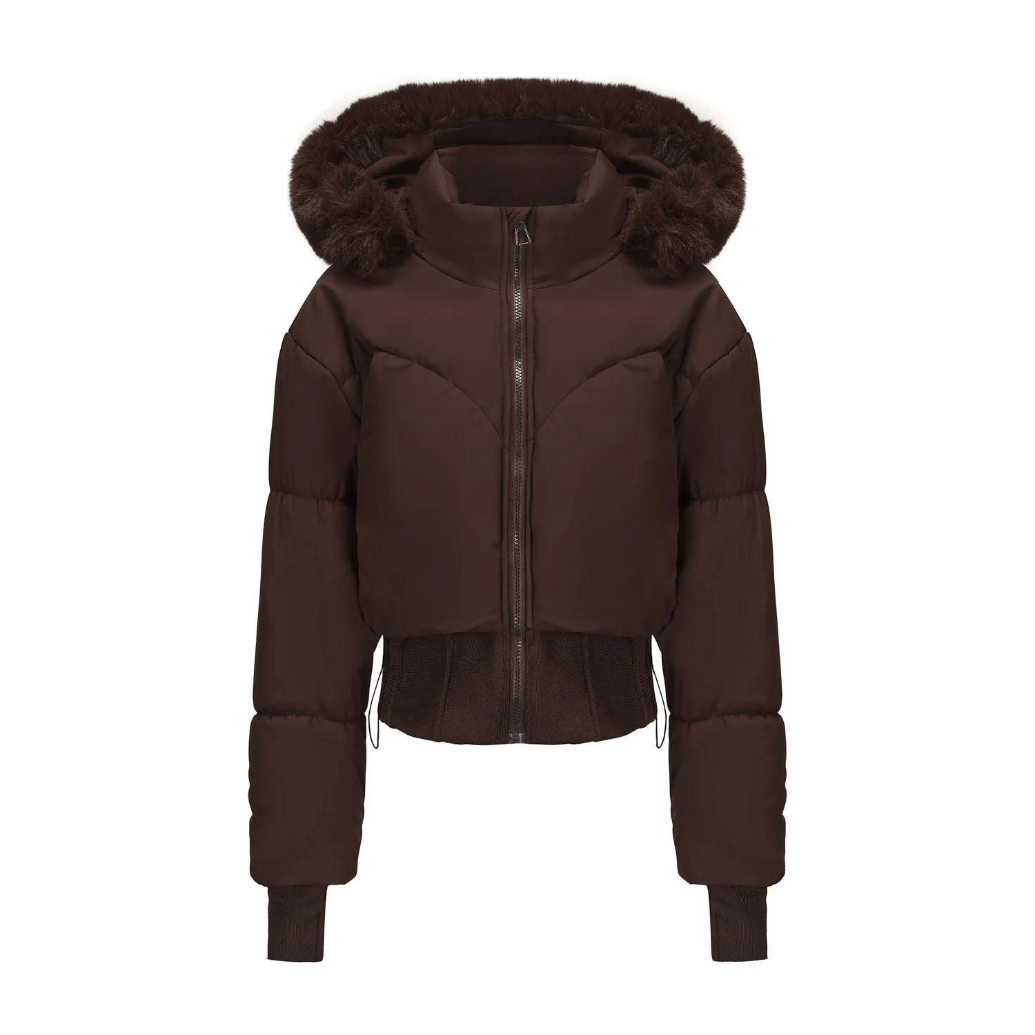 Parkas femmes manteaux courts à capuche fermeture éclair manches longues épais chaud Y2k Streetwear élégant épissure travail manteau automne hiver 2025