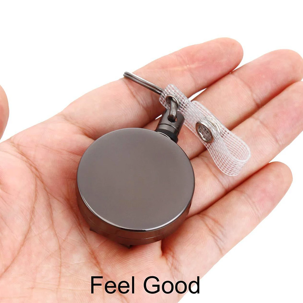 Retractable Key Ring Anti Lost Key Tag Clips Retractable Keyring Metal Wire Keychain Pull Recoil Anti Lost Id Card Holder