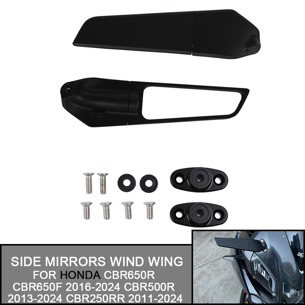 

Motorcycle Side Mirrors Wind Wing Adjustable Rotating Rearview Mirror For Honda CBR650R CBR650F 2016-2024 CBR500R 13-24 CBR250RR