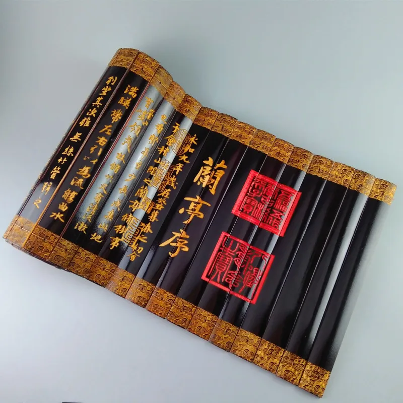 

Personalized Bamboo Carving, Yin Carving Edge, LAN Ting Order, Creative Crafts