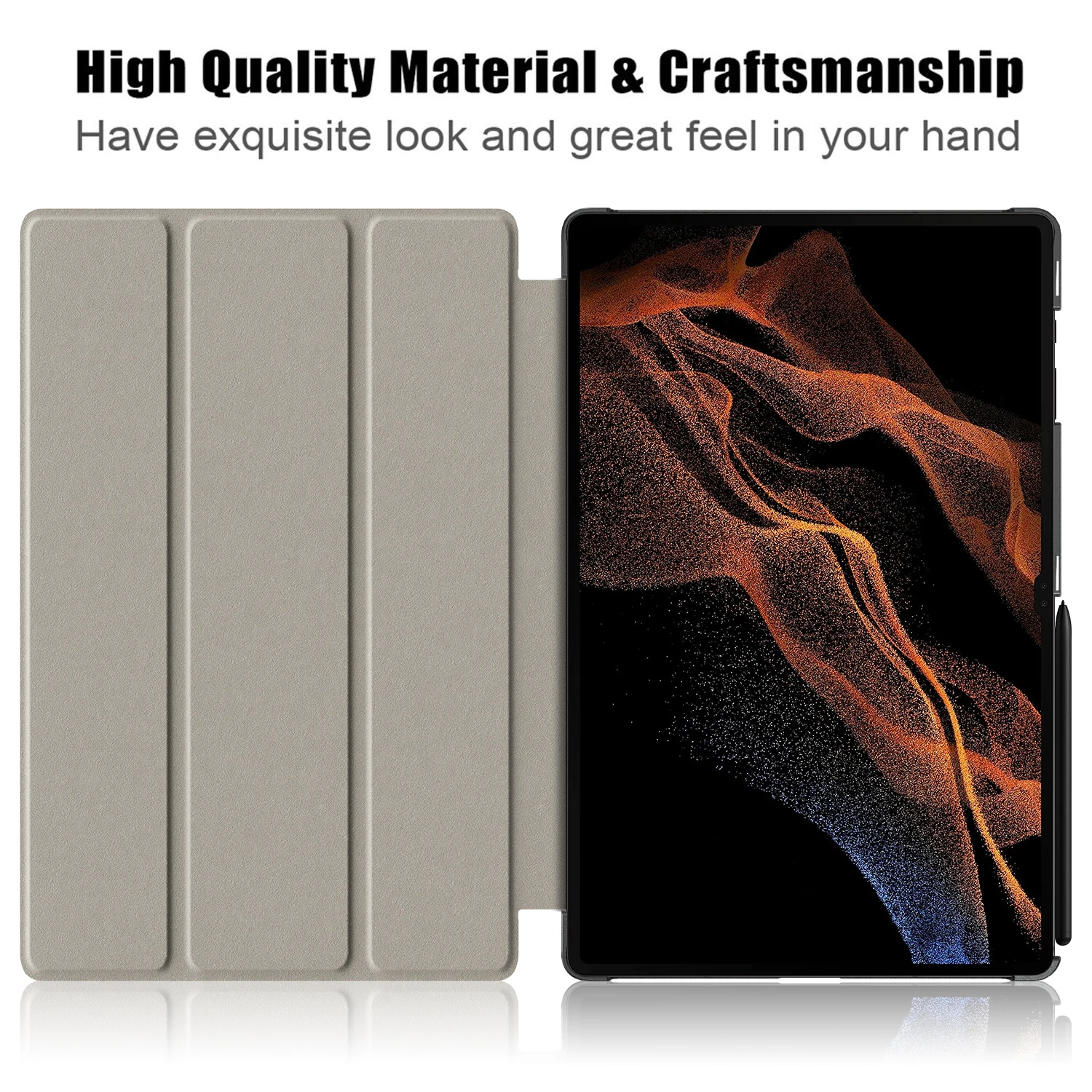 Ultra Slim Shockproof PU Leather Tablet Case - 14.6-Inch Protective Cover