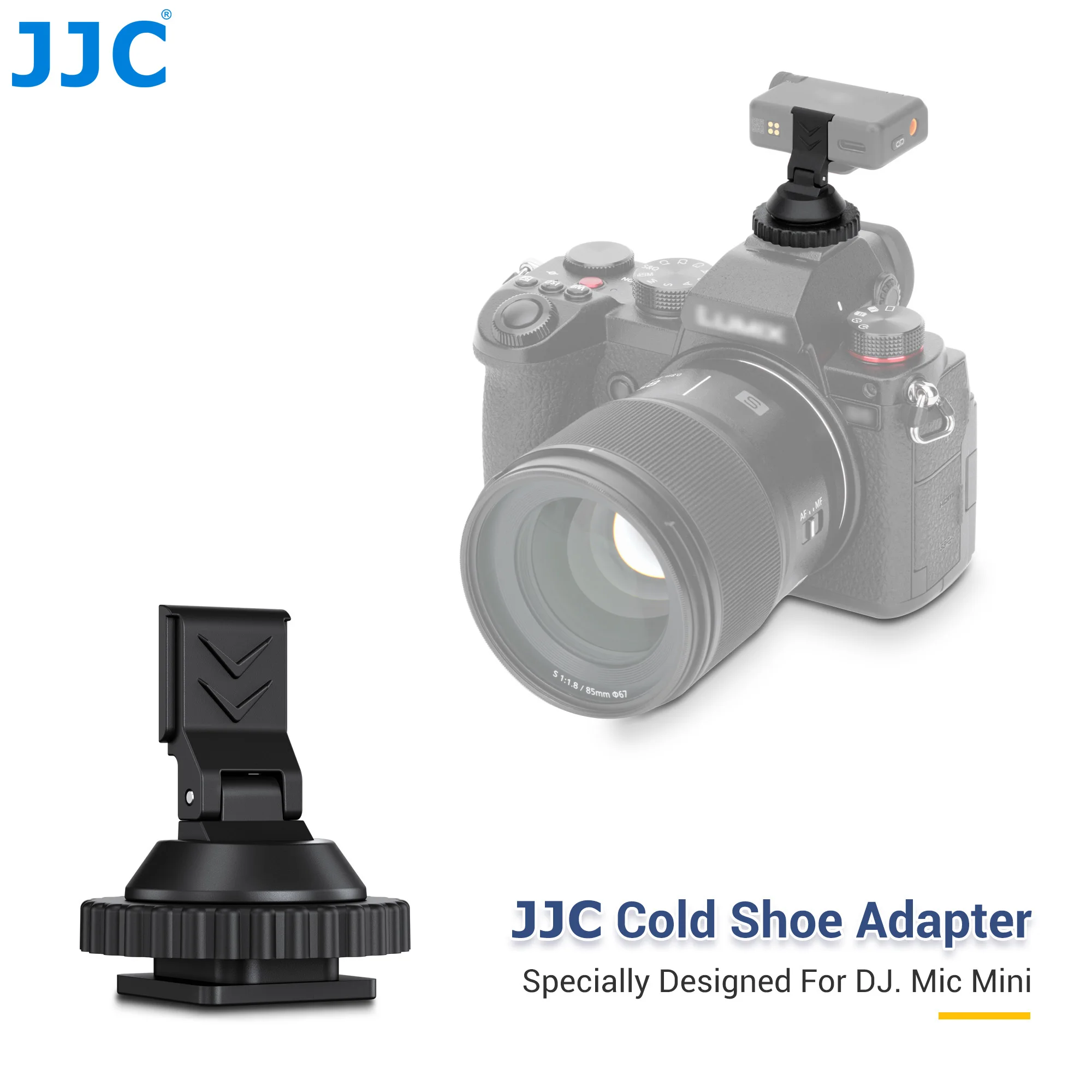 JJC Foldable Cold Shoe Adapter For DJI Mic Mini 1/4-20 Angle Adjustable Adapter For DSLR Camera Vlogging Video Recording action camera accessory tripod adapter