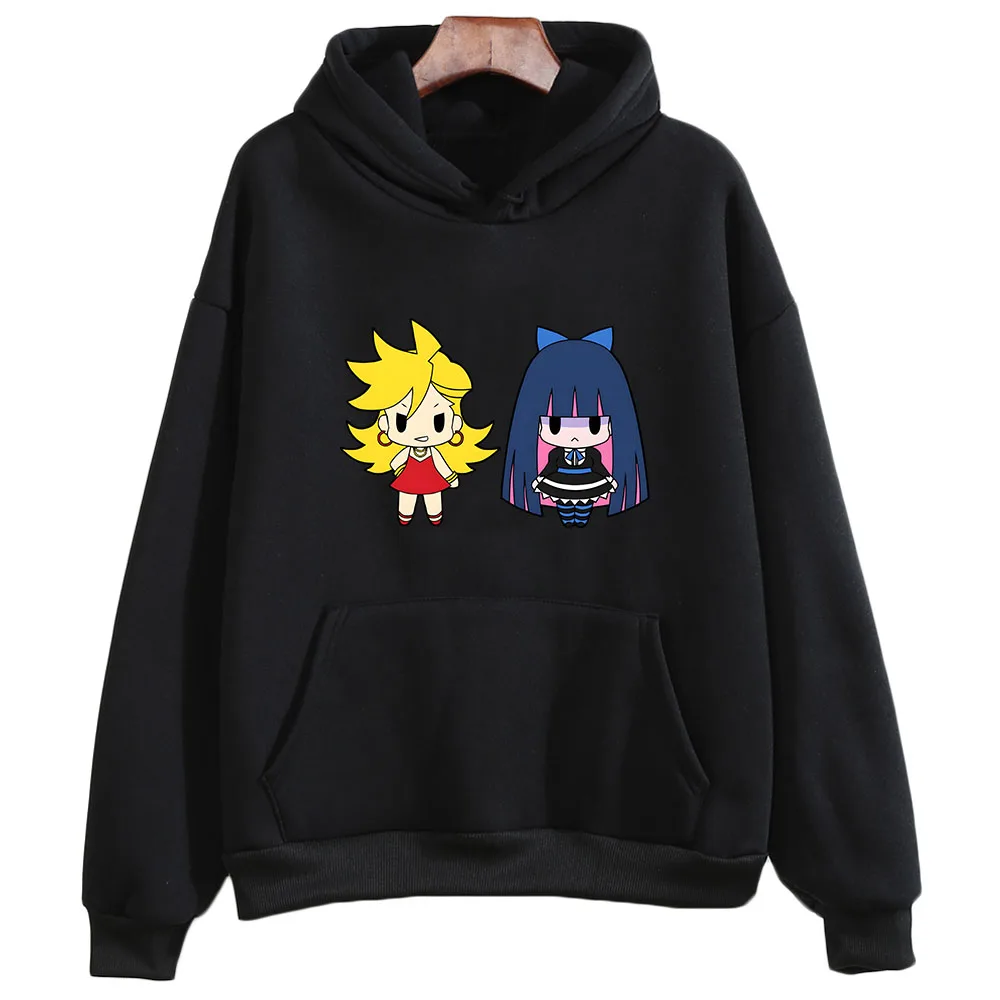 

Panty and Stocking Hoodies Women's Cartoon Round Neck Sweater Female Plus Velvet New Temperament Loose Long-sleeved Tops Tide