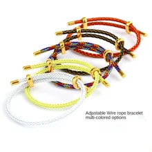 

Adjustable Character Buckle Steel Wire Men's Women's Pop Bracelet, Punk Style Valentine's Day Red String Bracelet Jewelry Gift