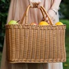 Home Shopping Basket Hand Vegetable Basket Decorative Woven Basket Flower Arrangement Basket Imitating Rattan Picnic Bag 3