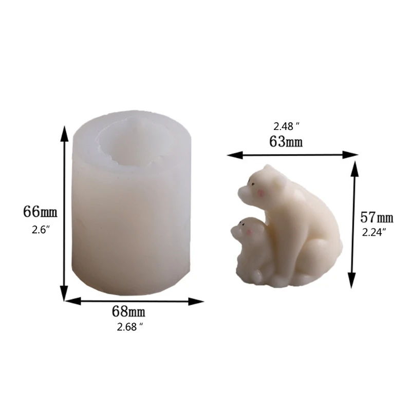 Y4QE 3D Bear Epoxy Resin Mold DIY Crafts Ornaments Soap Silicone Mould