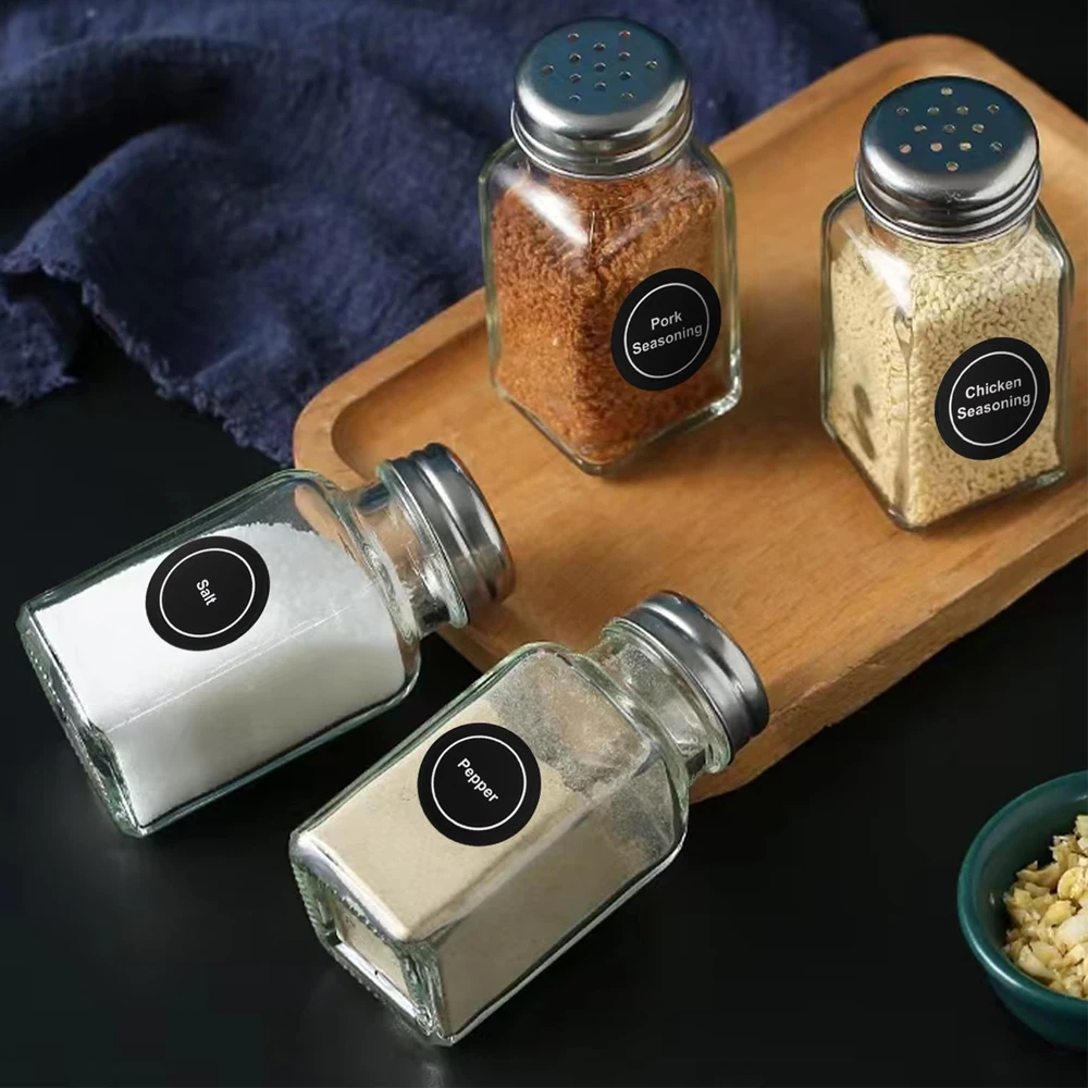 Spice Stickers Kitchen Jar Spice Bottle Labels Waterproof Classification Marks Can Storage Stickers Reuse Blackboard Label Stick
