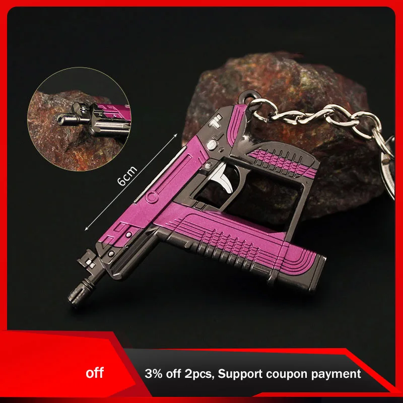 6cm Valorant Weapon Model Blush Frenzy Gun Keychains Toy Sword Cosplay Metal Keyrings Game Peripherals Kids Toys Gift for Boys valorant weapon model light keychains imperium mini game peripheral metal pendant accessories birthday gifts toys for boys