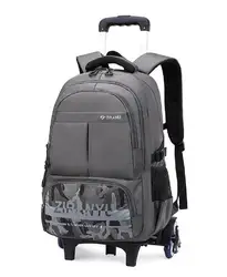 Boys Rolling Backpacks for Kids School Large Capacity Wheeled Bookbags Elementary School Bags Back Packs with 2 Wheels 6 Wheels