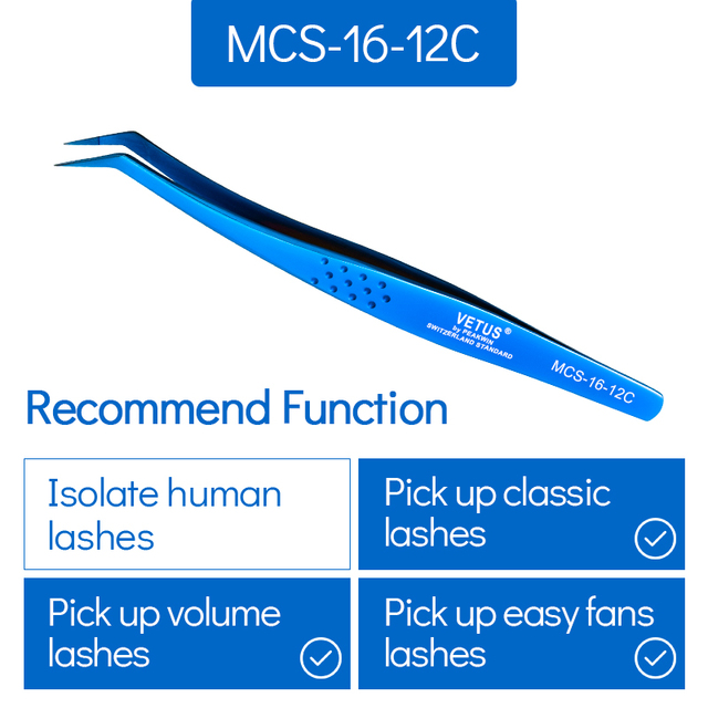 Vetus MCS All size single pack tweezers for eyelash extensions