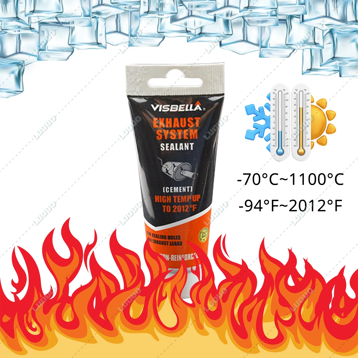 Car Exhaust Pipe Repair Glue Sealant High Temperature Pipe Repair Glue Sealant Leaks Plugging Air Repair Adhesive Filler 75g 2