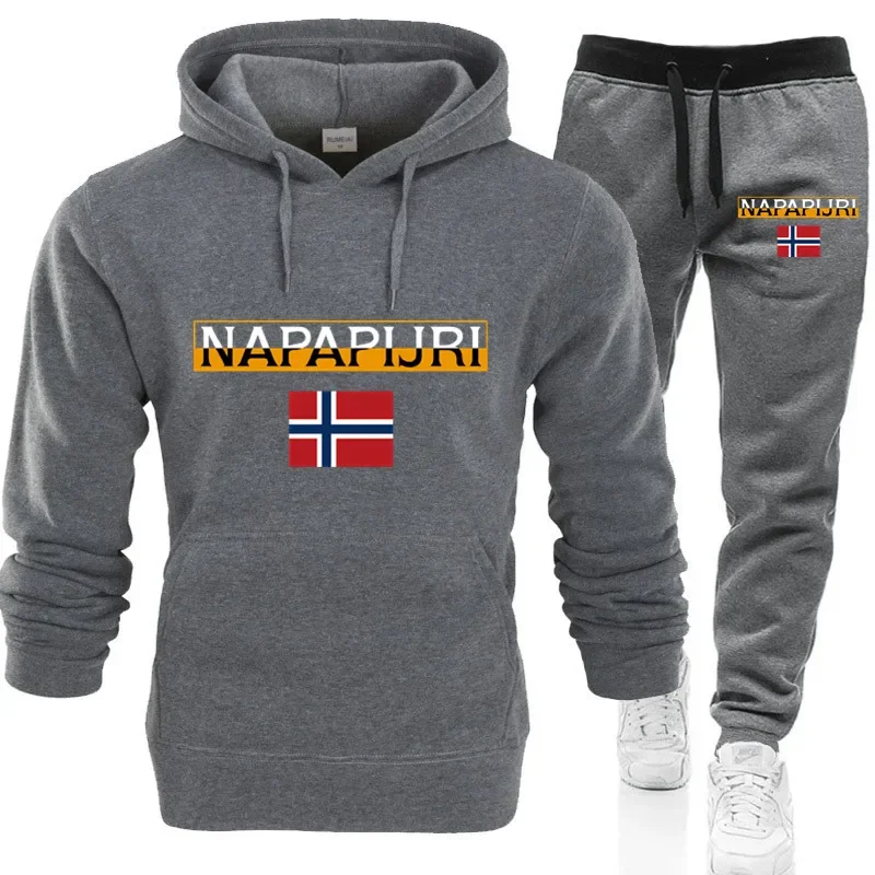 Fashion  Men's High Quality Sportswear Hoodie + Pants Suit male Casual Sweatshirt Set