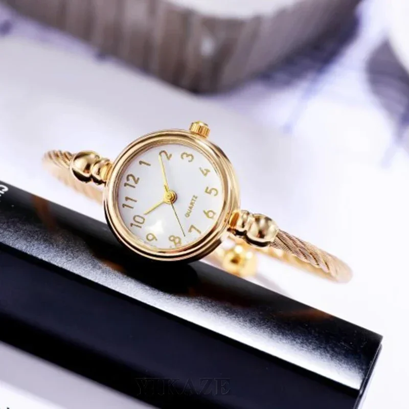 Female Watches Women Bracelet Watch Small Gold Bangle  Stainless Steel Retro Ladies Quartz Wristwatches Clock Dress Montre Femme 5