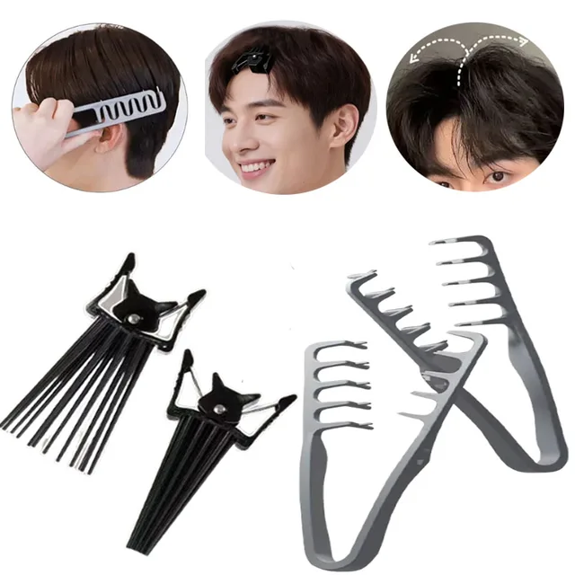 1 ensemble d'outils de coiffure pour cheveux moelleux, racine de cheveux, Clip à pression moelleux, peigne à Texture large et dentée, accessoires de coiffure pour barbier 1