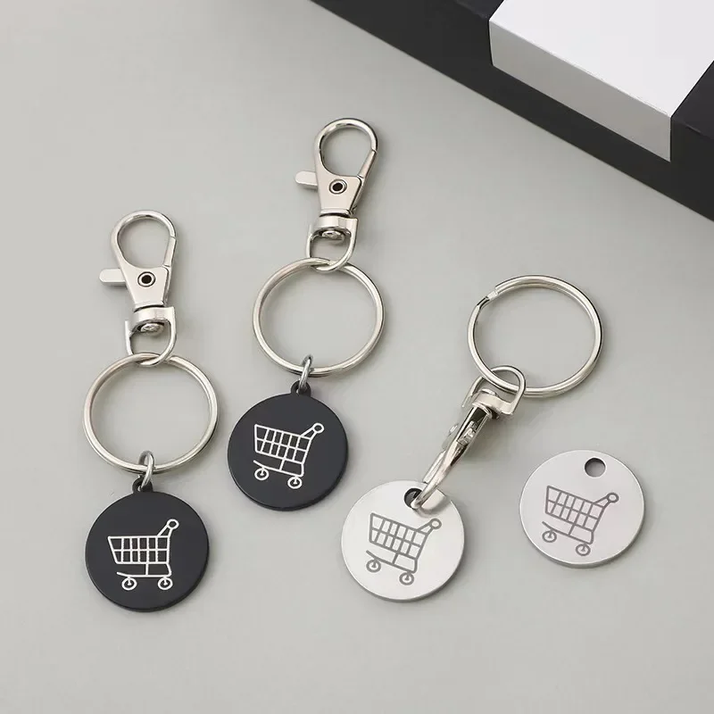 Phone Keychain Shopping Trolley Remover Key Ring Token Chip with Carabiner Hook Portable Durable Universal Supermarket