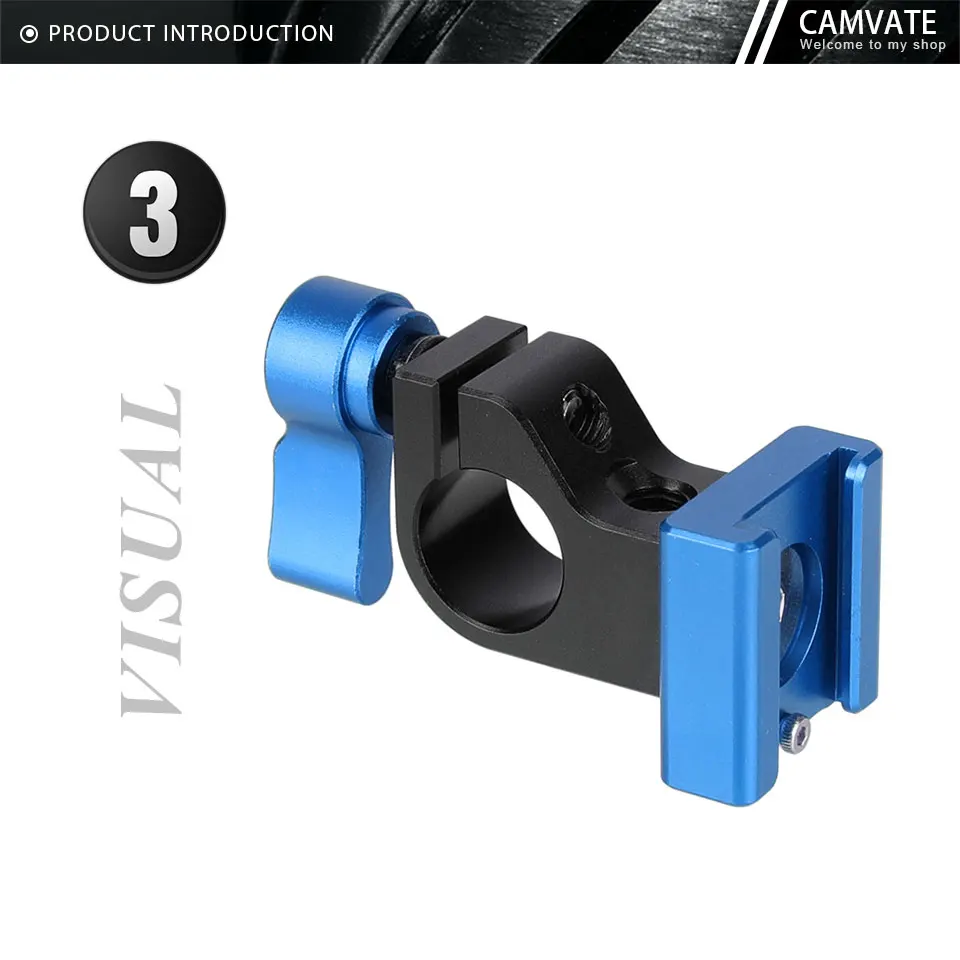 Standard 15mm Side Single Rod Holder With Cold Shoe Mount Adapter For Monior/Cam